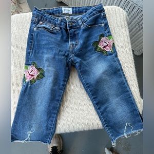 Hudson embroidered cut offs. Size 10